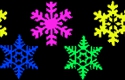 color snow flakes