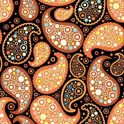 Paisley orange pattern