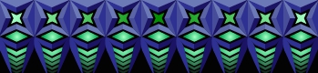 4 Pointed Green Gradient Stars With Purple Framings