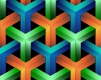 3 Coloured Hexagon Tile
