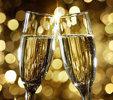 NYE New Year's Eve Champagne Toast Glass Gold Glitter Seamless