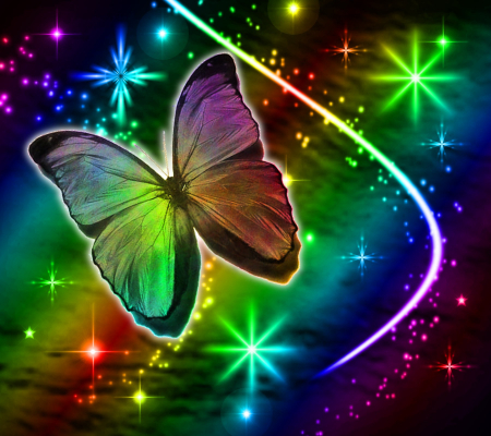 rainbow butterfly with stars background 1800x1600
