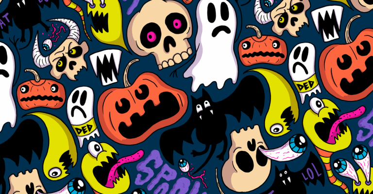 colorful Halloween pattern