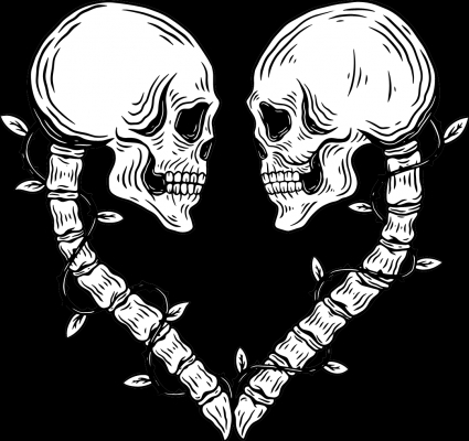 Skeleton/skull love/Halloween