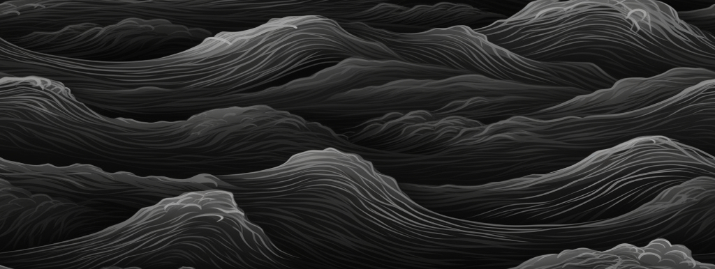 Water wave on a black background realistic detailed