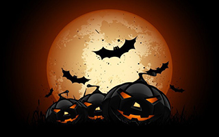 Halloween bats pumpkin Moon