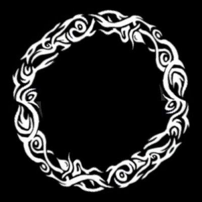 Tribal Fire Black and White round preview