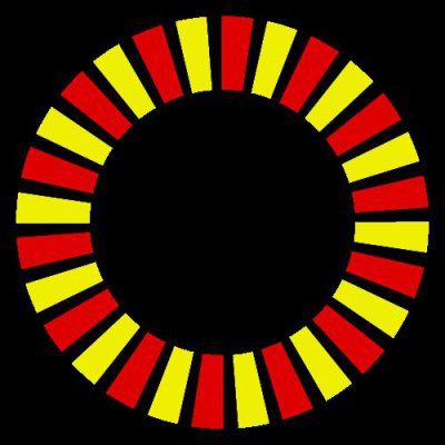 Strobo yellow and red round preview