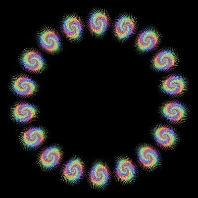 Rainbow Spirograph round preview