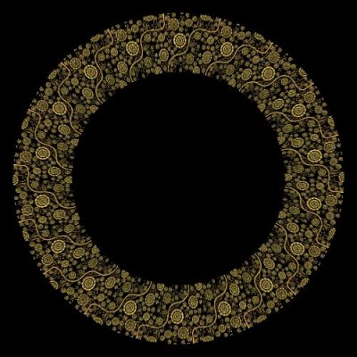 Gold Pattern Floral Paisley Fractal round preview