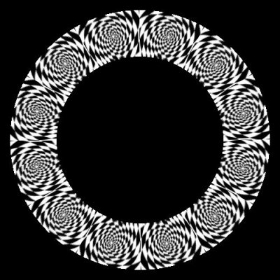 black and white spiral round preview