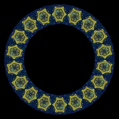 Blue and gold mandala round preview