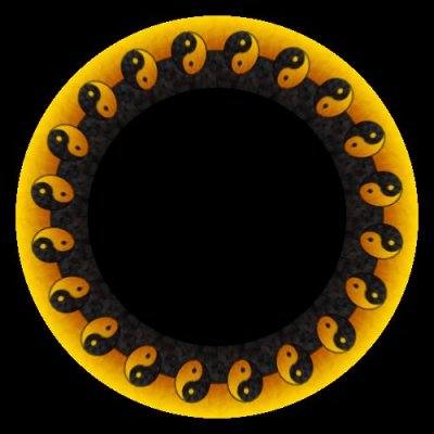 yin and yang yellow and black round preview