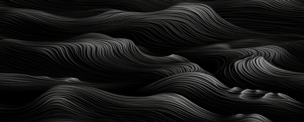Water wave on a black background realistic detailed