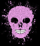 grunge skull black background vector illustration floral 69285635