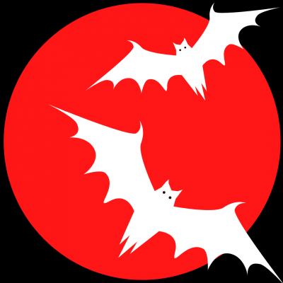Bats in the red moon
