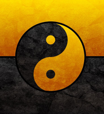yin and yang yellow and black