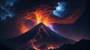 Volcano night