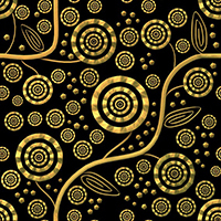Gold Pattern Floral Paisley Fractal