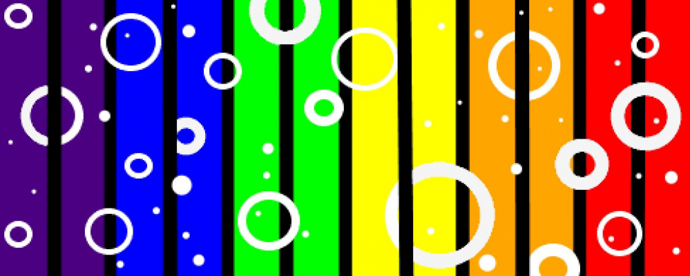 rainbow stripes and circles