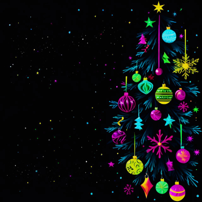 Neon Christmas tree 3