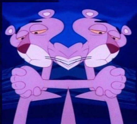 pink panther mirror image