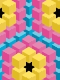 Turqoise, Pink and Yellow 3D Cubes