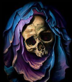 skull in a hood