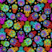 Rainbow sugar skulls