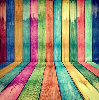 wooden room colorful