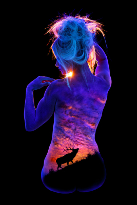Universe body painting