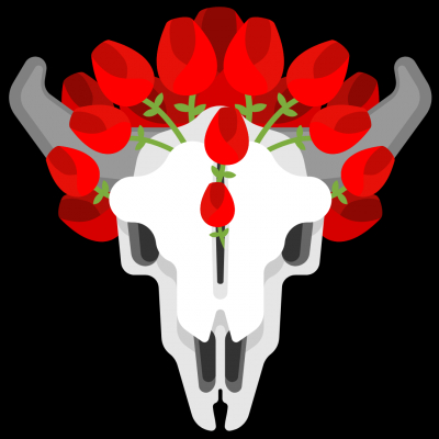 Animal Skull with flowers