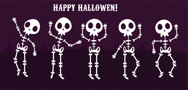 happy halloween set skeletons cartoon skeleton vector bony character 112283 17