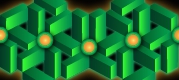 Green 3D Blocks With Orange Dots