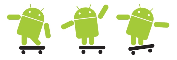 Android on skateboard