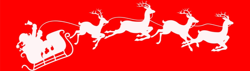 Santa sleigh red