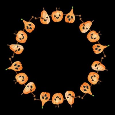 Cartoon pumpkins round preview