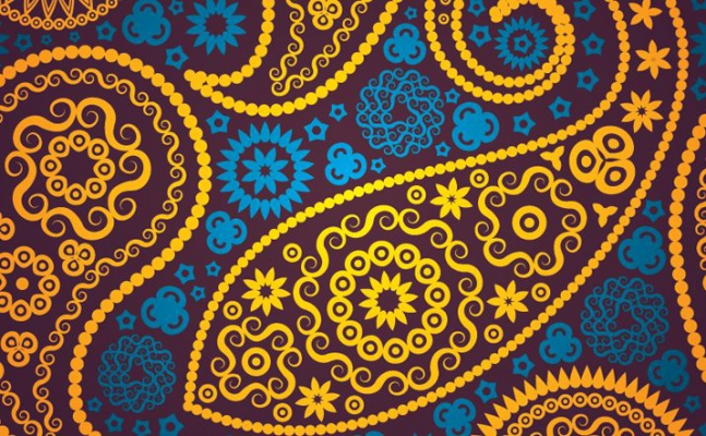 Paisley blue orange