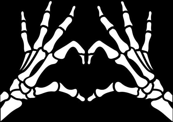 Skelleton hands heart/Zombie love