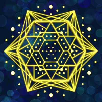 Blue and gold mandala