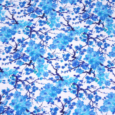 Cherry Flowers in Blue