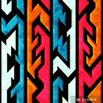 wall murals bright graffiti seamless pattern with grunge effect.jpg