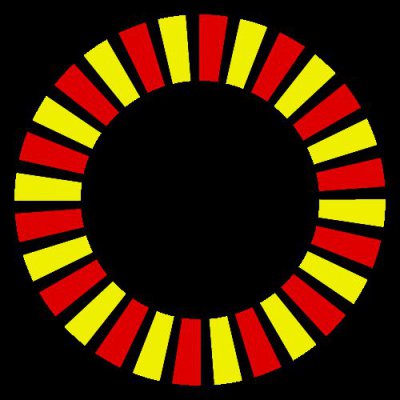 Strobo yellow and red round preview