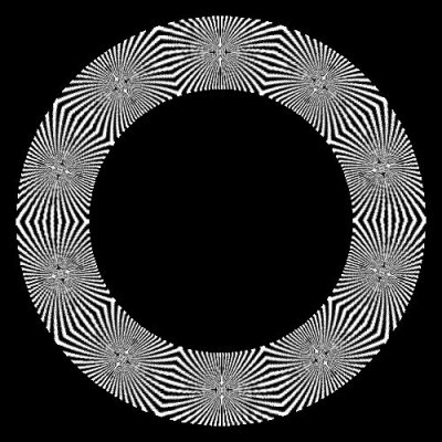 black white psychedelic round preview