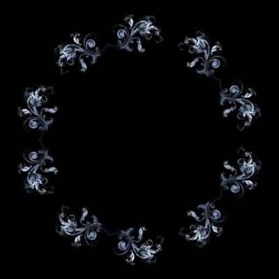 black and white filigree round preview