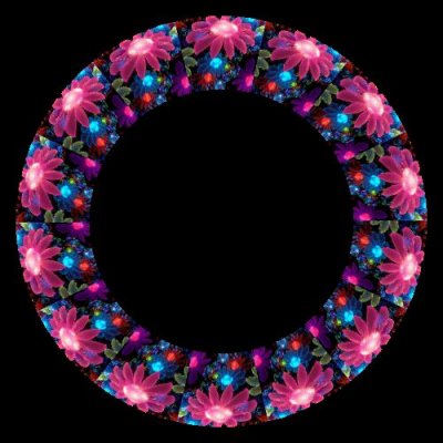 Rainbow flowers round preview