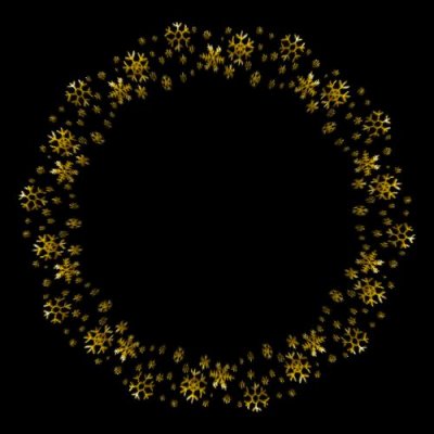 Gold Snowflakes round preview