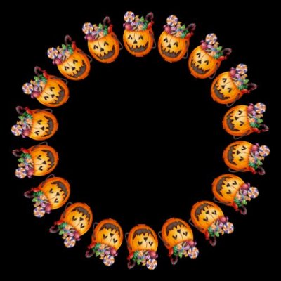 Pumpkin with candies round preview