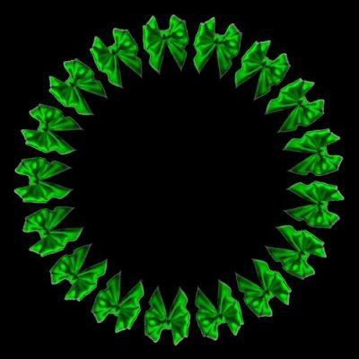 Christmas bow green round preview