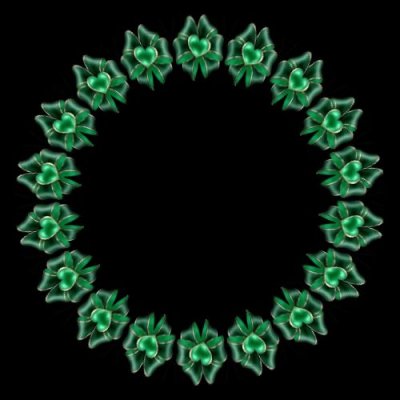 Christmas green bow heart round preview